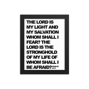 Psalm 27:1 Framed poster - The Lord is my light and my salvation - Christian Home Decor